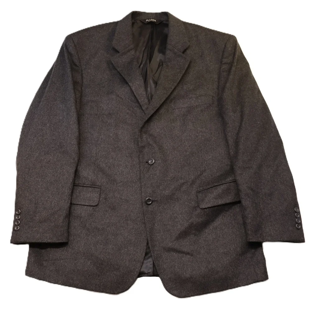 Jos. A. Bank Mens 46R Blazer Charcoal Grey 100% Cashmere 2 Button Sport Coat